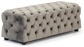 Dekorstudio Exkluzívna zamatová pufa LONGORIA Chesterfield sivá