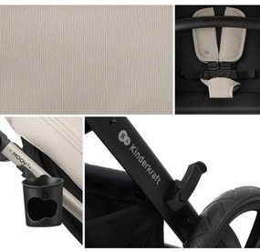 KINDERKRAFT-Kombinovaný kočík 3v1 MOOV 2 Moonlight grey + autosedačka MINK PRO