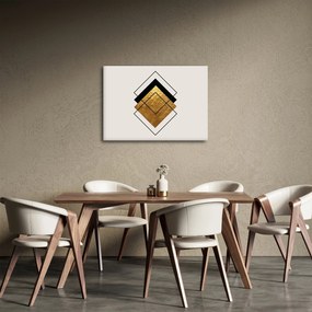 Obraz - Abstrakcia zlatá a biela N⁰1 (70x50 cm)