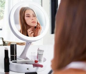 VER 15568 Skladacie kozmetické zväčšovacie zrkadlo s LED podsvietením