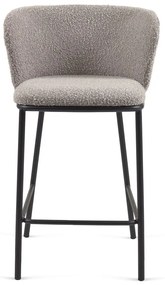 Svetlosivá barová stolička (výška sedadla 65 cm) Ciselia – Kave Home