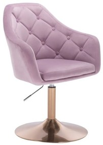 LuxuryForm DESIGN Kreslo ANDORA VELUR na zlatom tanieri - levanduľa