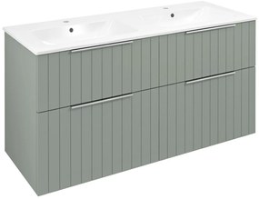 Sapho Sapho, CIRASA umývadlová skrinka s dvojitým umývadlom 121x66x46cm, verde strip, CR121-4444S-21