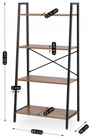 Regál Gia 64 cm ořech/černý