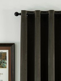 Zamatové zatemňovacie závesy Cesar sivohnedé - 140 x 180 cm (2ks) - krúžky