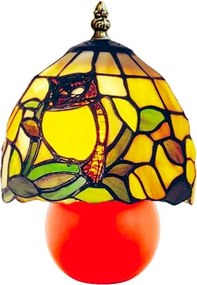 Detská lampa Tiffany ORANGE vitráž SOVA 23*Ø15 1*E14
