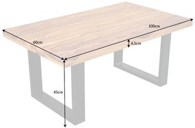 Invicta Interior -  Dizajnový konferenčný stolík IRON CRAFT 100 cm Sheesham