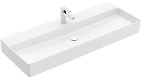 VILLEROY &amp; BOCH Memento 2.0 závesné umývadlo s otvorom (spodná strana brúsená), bez prepadu, 1200 x 470 mm, Stone White, s povrchom CeramicPlus, 4A22CHRW