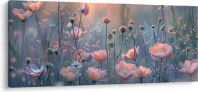 Obraz - Kvety v pastelových farbách (120x50 cm)
