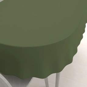 Biante Dekoračný oválny obrus Rongo RG-081 Tmavý olivovo zelený 60x100 cm