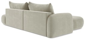 Béžová rozkladacia rohová pohovka (ľavý roh/s leňoškou) Hale – Makamii