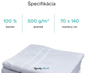 2x osuška ROYAL 70x140 cm biela, 100% bavlna