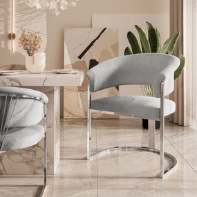 JEDÁLENSKÁ STOLIČKA GISELLE SIVÁ + CHRÓM