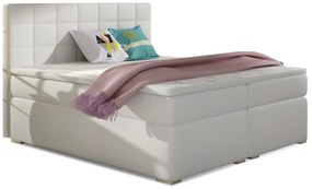 Manželská posteľ Boxspring 140 cm Abbie (biela) (s matracmi). Akcia -14%. Vlastná spoľahlivá doprava až k Vám domov. 1027410