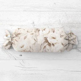 Biante Vankúš valec bonbon Sandra SA-519 Pivonky na béžovom 15x60 cm