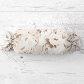 Biante Vankúš valec bonbon Sandra SA-519 Pivonky na béžovom 15x40 cm