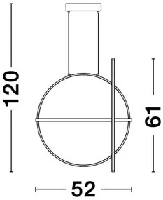 LED luster Arte 52 zlaté