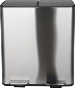 Oceľový odpadkový kôš 2x20 l na triedený odpad/nášľapný v matne striebornej farbe Aliya – Spirella