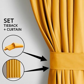 Žltý zamatový dimout záves 140x245 cm Pleat – Restilo
