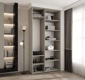 Šatníková skriňa 120 cm Carmela 40-2 (kašmír + zlatá). Akcia -20%. Vlastná spoľahlivá doprava až k Vám domov. 1126556