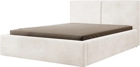 Posteľ Inez 180x200 cm, smotanovo biela štruktúrovaná látka