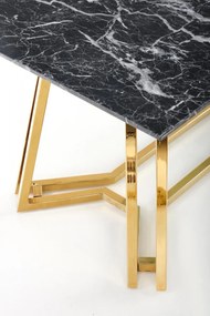Jedálenský stôl Mino čierny mramor/zlatý