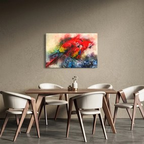 Obraz červených papagájov ara (90x60 cm)