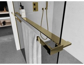 Mexen príslušenstvo, polička/držiak na uteráky pre sprchovú zástenu (max 140cm), zlatá lesklá, 800-02-50