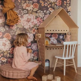 Tapeta kytica kvetov tmavá 280x100 cm