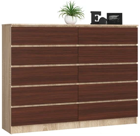 Komoda Kurtinaitis 10SZ (dub sonoma + wenge). Vlastná spoľahlivá doprava až k Vám domov. 1069401