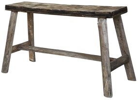 Hnedá dekoračná drevená lavica so vzorom na sedadle Tanoak - 80*24*45 cm