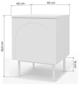 Noční stolek HELENE 40 cm bílá