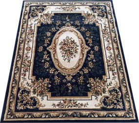DY Tmavomodrý koberec s orientálnym vzorom Exclusiv 04 N Rozmer: 80x150 cm