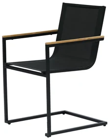 Sensum Skuru Záhradné kreslo, 58 × 55 × 86 cm, oceľ, textil, tíkové drevo, antracit