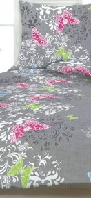 Obliečky bavlnené Butterfly garden TiaHome - 1x Vankúš 90x70cm, 1x Paplón 140x200cm