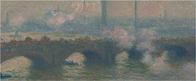 Obraz - Claude Monet, Waterloo Bridge, Gray Day, reprodukcia (120x50 cm)