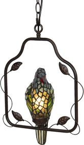 Závesné vitrážové svetlo Tiffany v dizajne papagája - 40 * 26 * 86 cm E14 / max 1 * 25W