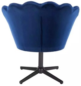 LuxuryForm DESIGN Kreslo FREY VELUR na čiernom kríži - modré