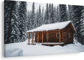 Obraz - Zasnežená chata (90x60 cm)