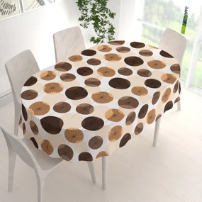 Biante Bavlnený oválny obrus Sandra SA-488 Hnedo-béžové designové púpavy 120x180 cm