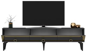 TV stolík/skrinka Muvuta 2 (antracit + zlatá) . Vlastná spoľahlivá doprava až k Vám domov. 1095411