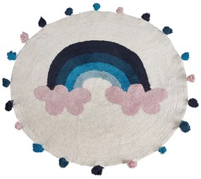 Detský bavlnený koberec so vzorom dúhy ø 120 cm viacfarebný GORISA Beliani