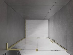 Mexen Velar L, posuvné sprchové dvere do otvoru 110 cm, 8mm číre sklo, zlatá matná, 871-110-003-01-55