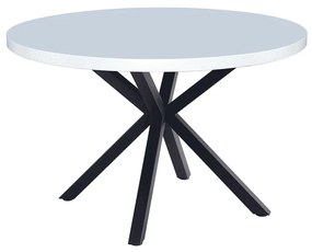 Kondela Jedálenský stôl, biela matná/čierna, priemer 120 cm, MEDOR