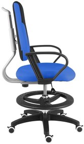Detská rastúca stolička Neoseat KINDER — látka, čierna / modrá