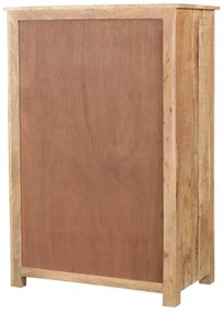 furniture-nabytek.cz - Masívna komoda Highboard Pune z mangového dreva, lakovaná, prírodná farba – 80×43×110 cm