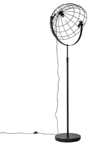 Priemyselná stojaca lampa čierna 50 cm nastaviteľná - Hanze
