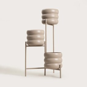 Stojan na kvety BUUBLE s kvetináčmi, béžový 765766