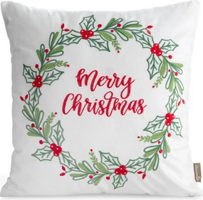 VIANOČNÁ DEKORAČNÁ OBLIEČKA NA VANKÚŠ MERRY 45X45 VZOROVANÁ