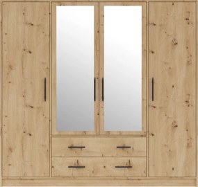 Šatník Smart 200 cm, artisan, zrkadlo